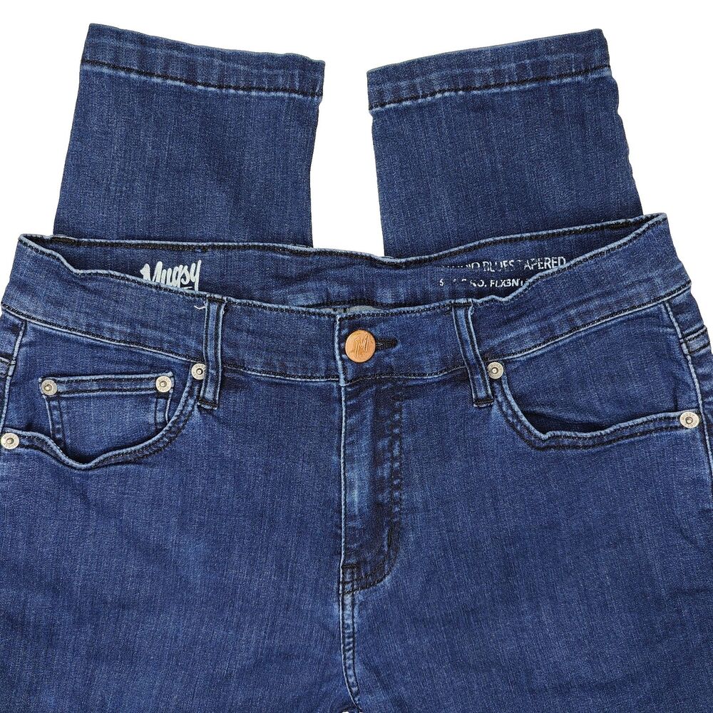 Mugsy Studio Blues Tapered Jeans Mens 28x29 Blue Stretch Denim FLX3NSB